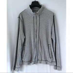 Michael Kors Waffle Thermal Knit Gray Zip Sweater
